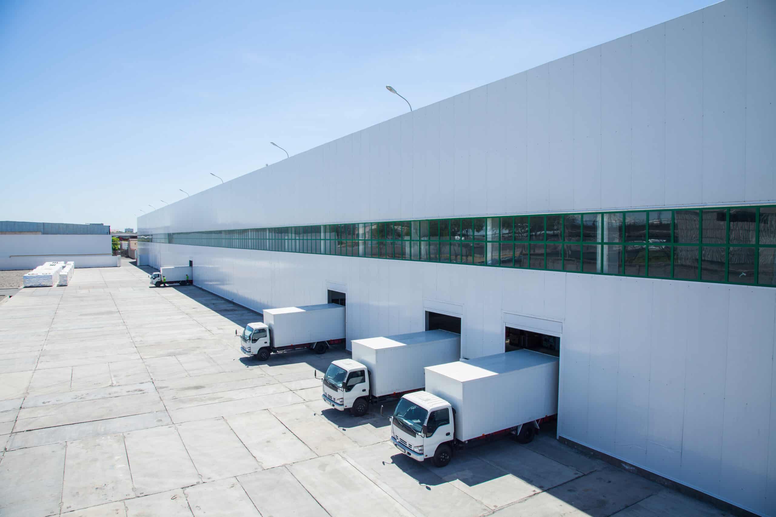 facade of an industrial building and warehouse wholesale distribution