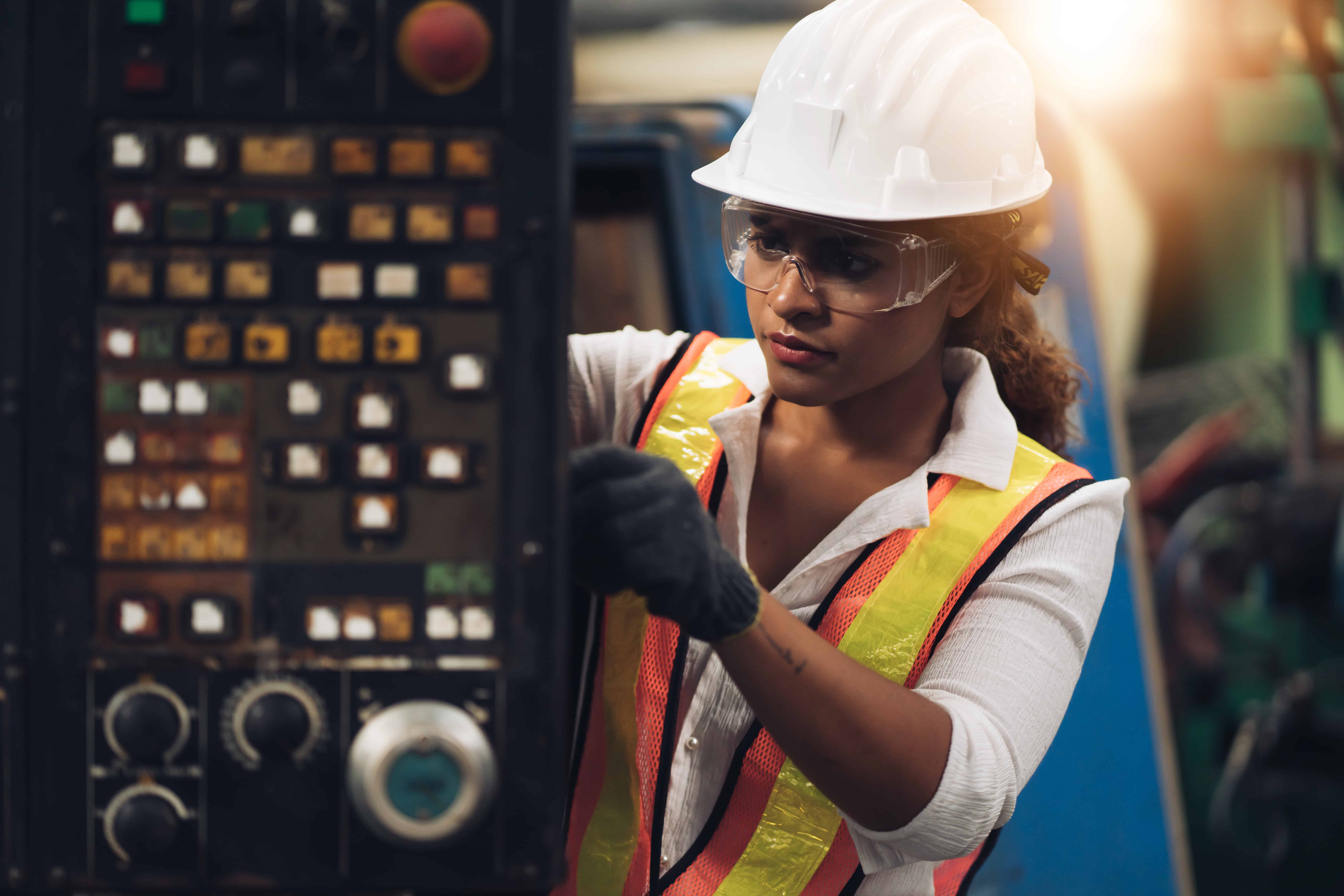Professional engineering, worker, woman Quality control, mainten Electrical Worker