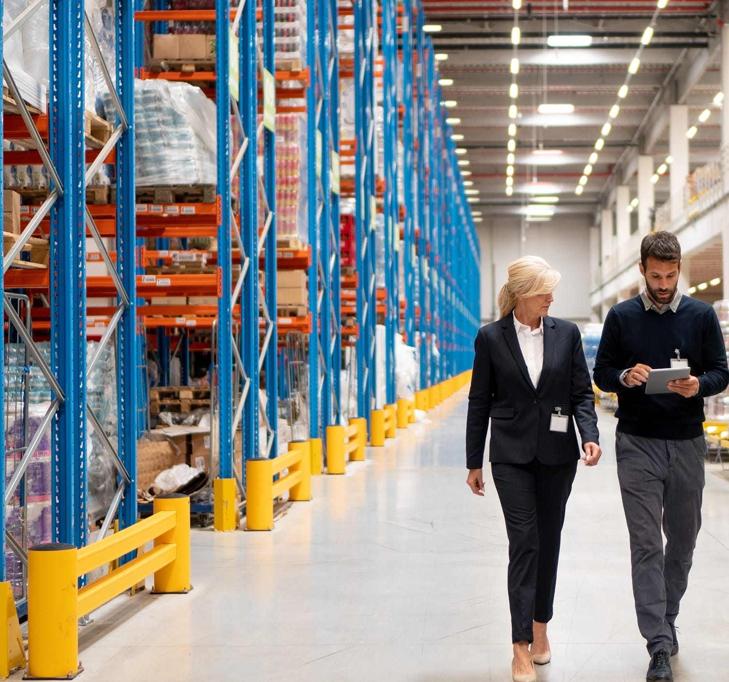 Managers visit warehouse warehouse