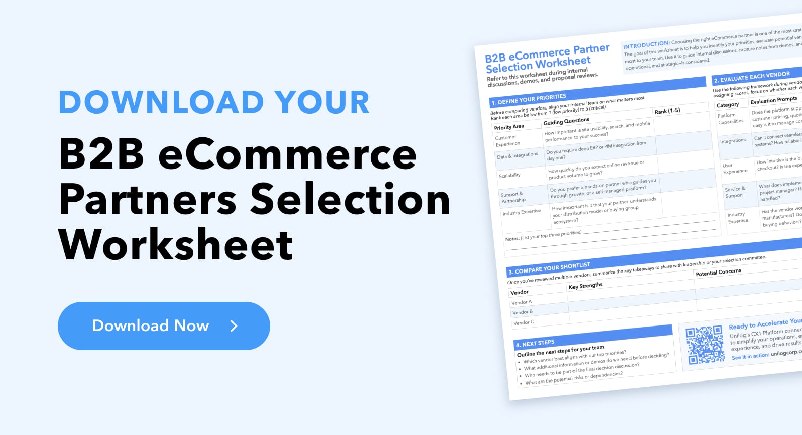 Download your B2B eCommerce Partners Selection Worksheet