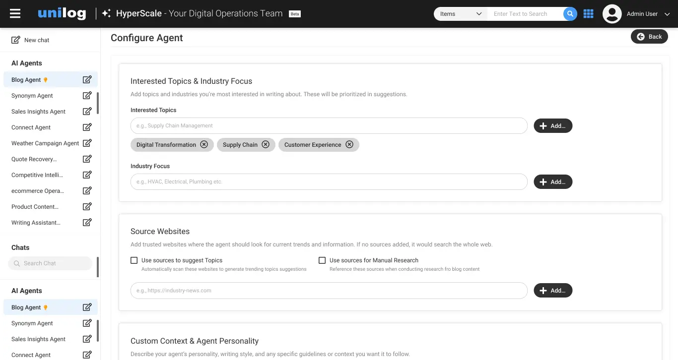 Configure Agent view 1