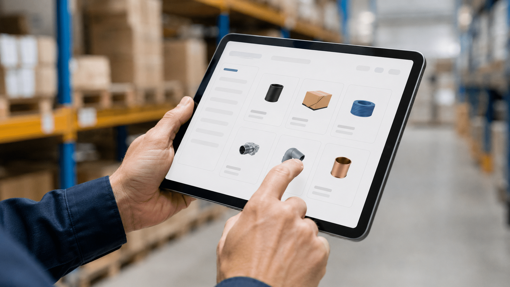 Distributor worker using ipad