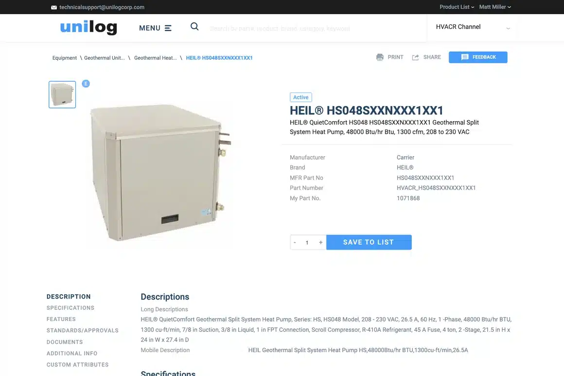 A fully enriched product page powered by CX1 PIM content, with images, specifications and descriptions