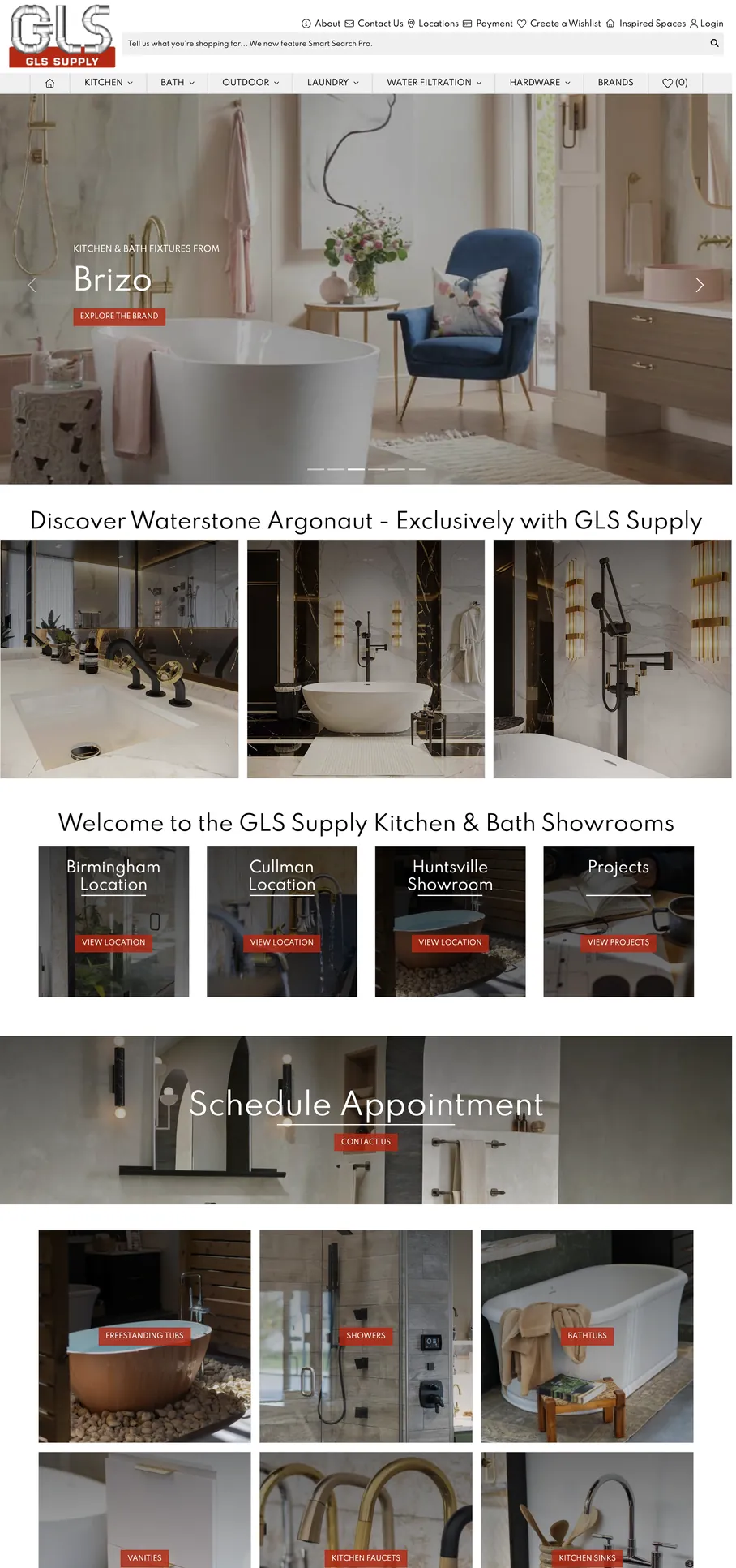 The GLS Supply online showroom, running on CX1 Showroom