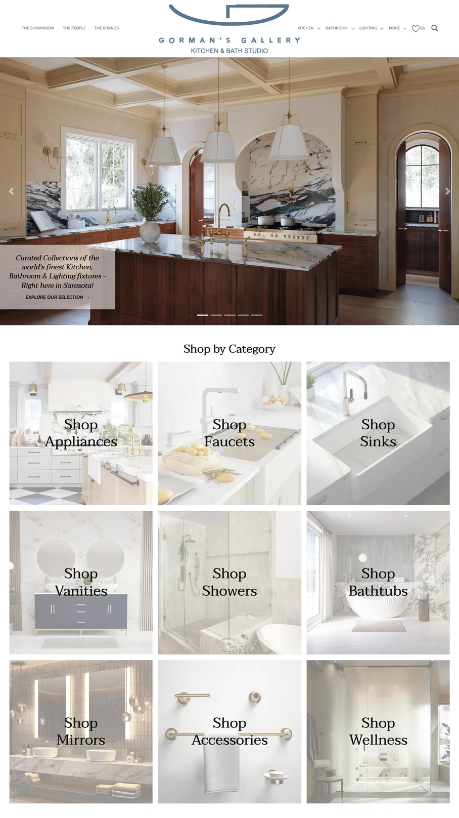 The Gorman's Gallery online showroom, running on CX1 Showroom