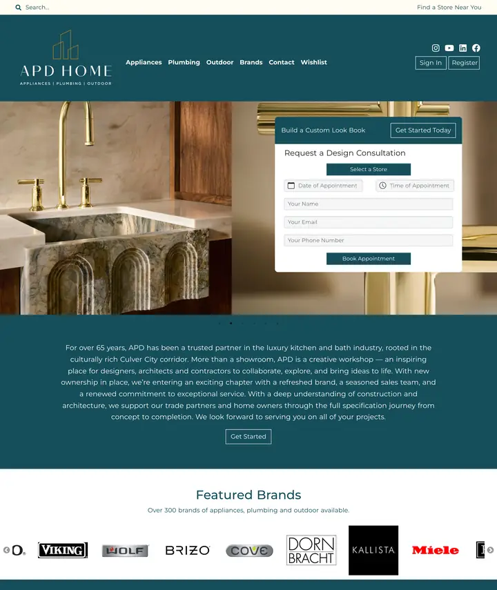 APD Home showroom website