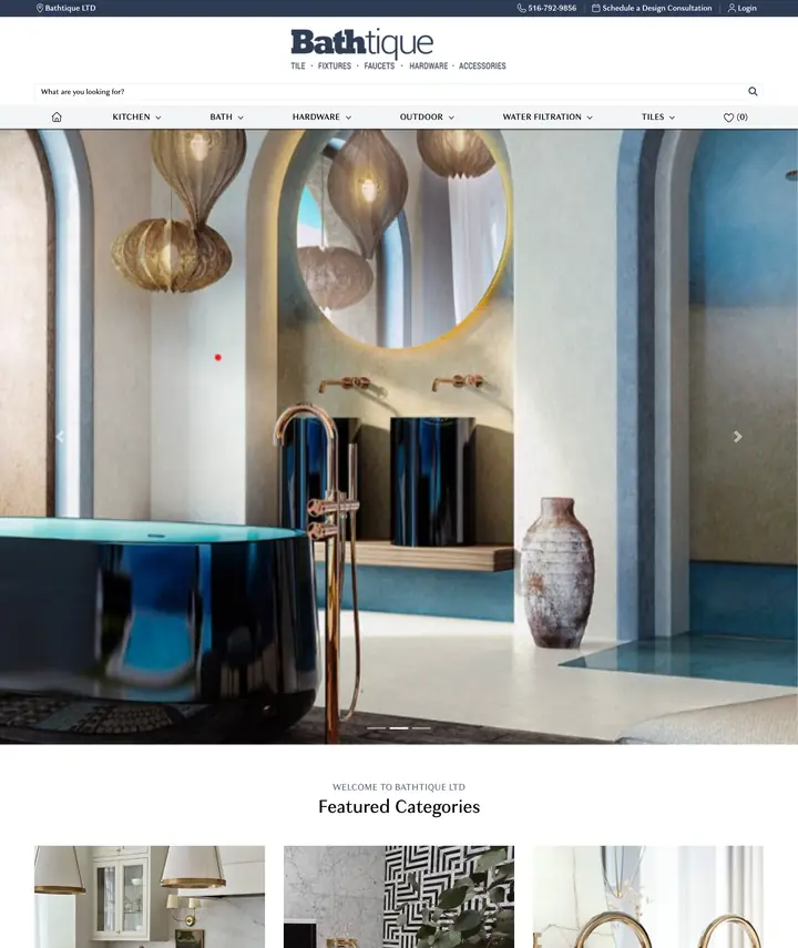 Bathtique decorative bath showroom website