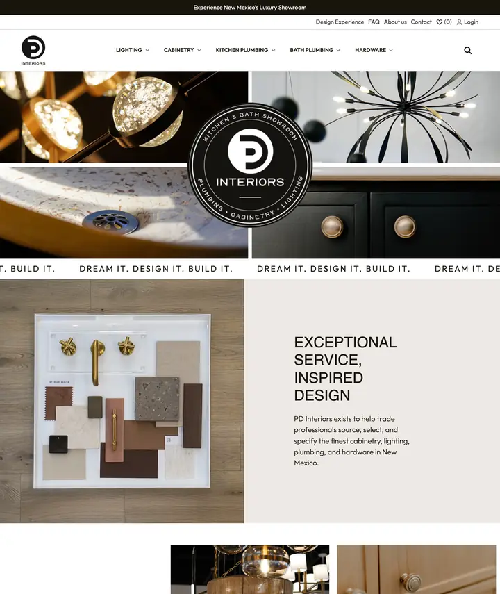 Precision Interiors showroom website